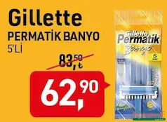 GİLLETTE PERMATİK BANYO 5'Lİ TIRAŞ BIÇAĞI